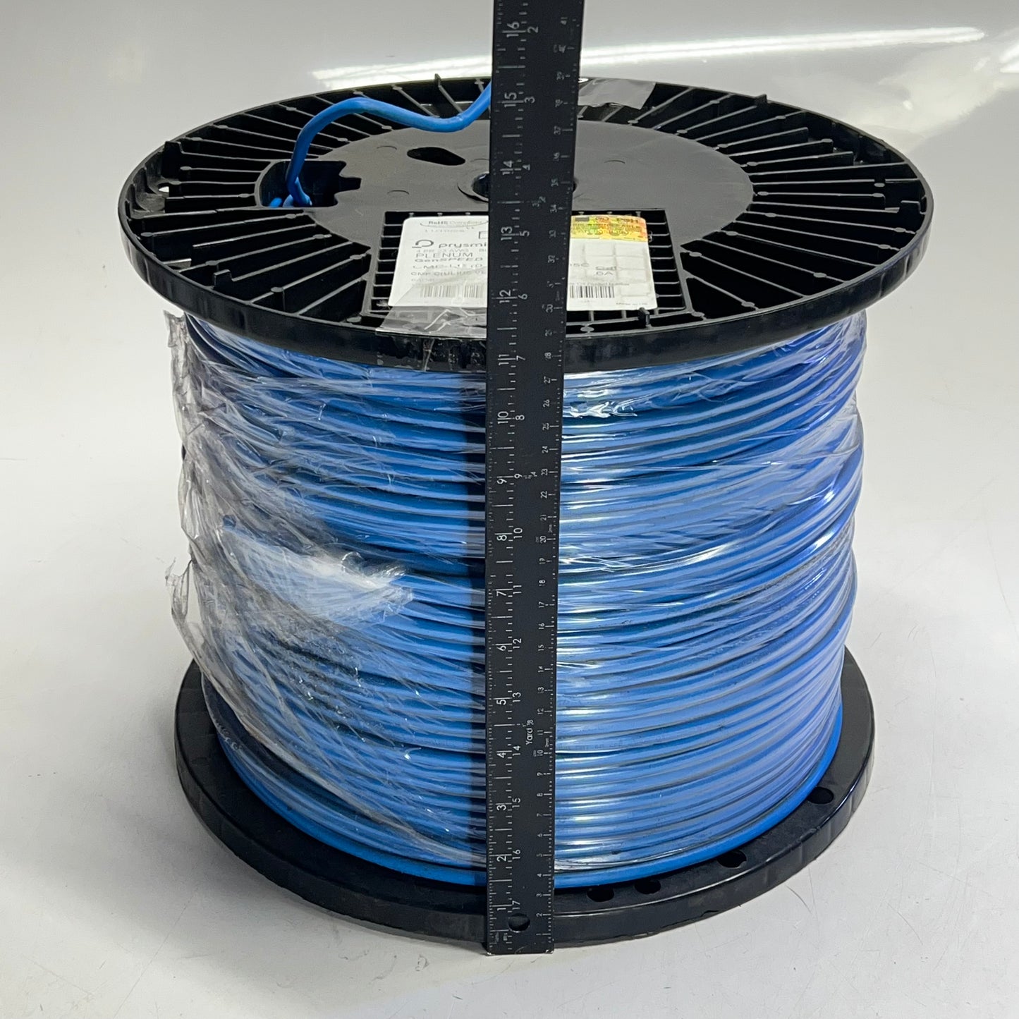 PRYSMIAN Genspeed Unshielded Solid Bc Cable CAT6A 23/4 1000'  Blue 7151819