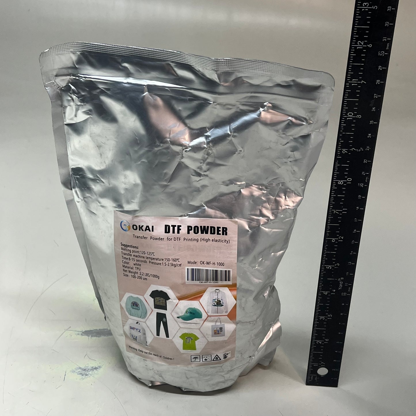 DTF INK Assorted Direct To Film Printing Ink, Powder & Roll Kit Assorted Colors (White Bottle Has Little Hole)