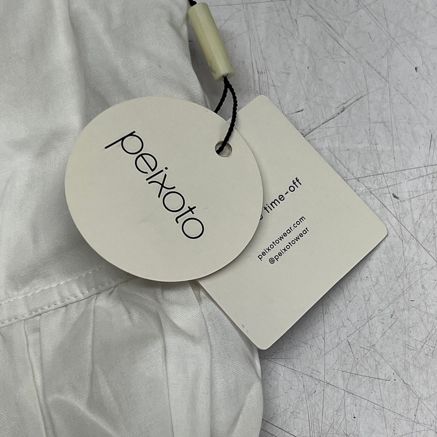 PEIXOTO Plunging V-neck Ava Midi Dress W/ Pockets Women's Sz S White 46018-WHT