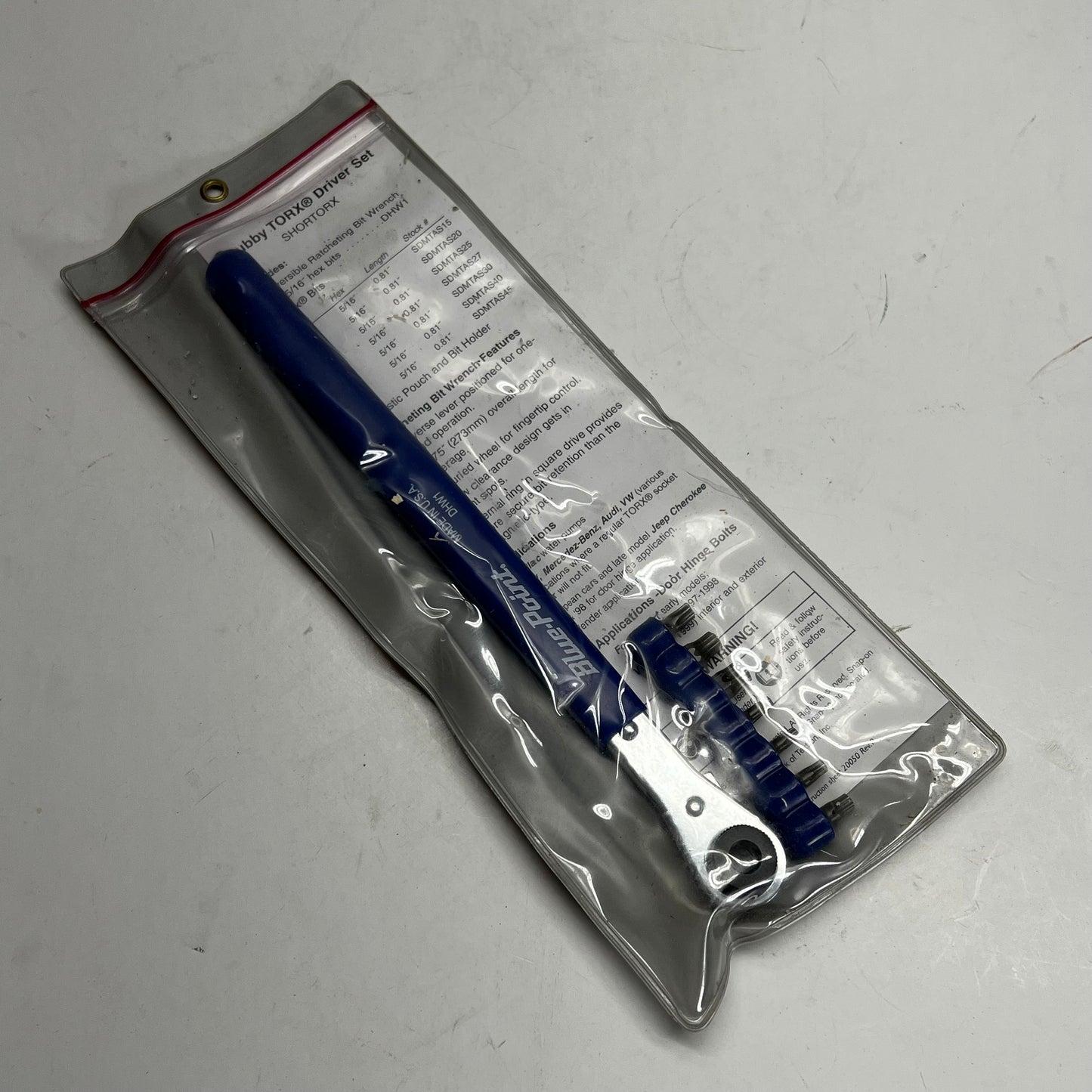BLUE POINT Snap On Stubby Torx Driver Set & Reversible Ratchet Bit Wrench DHW1