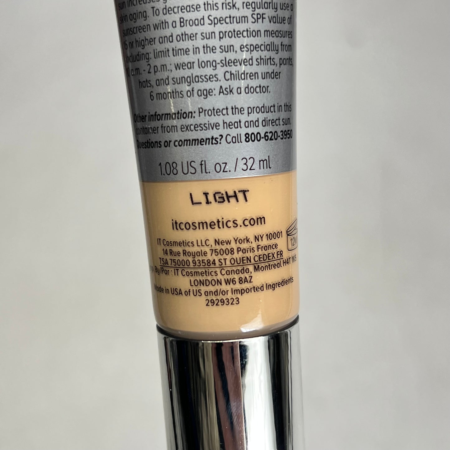 IT COSMETICS Cc+ Cream Full-coverage Foundation w/ Spf 50+ 1.08oz Light BB 05/26