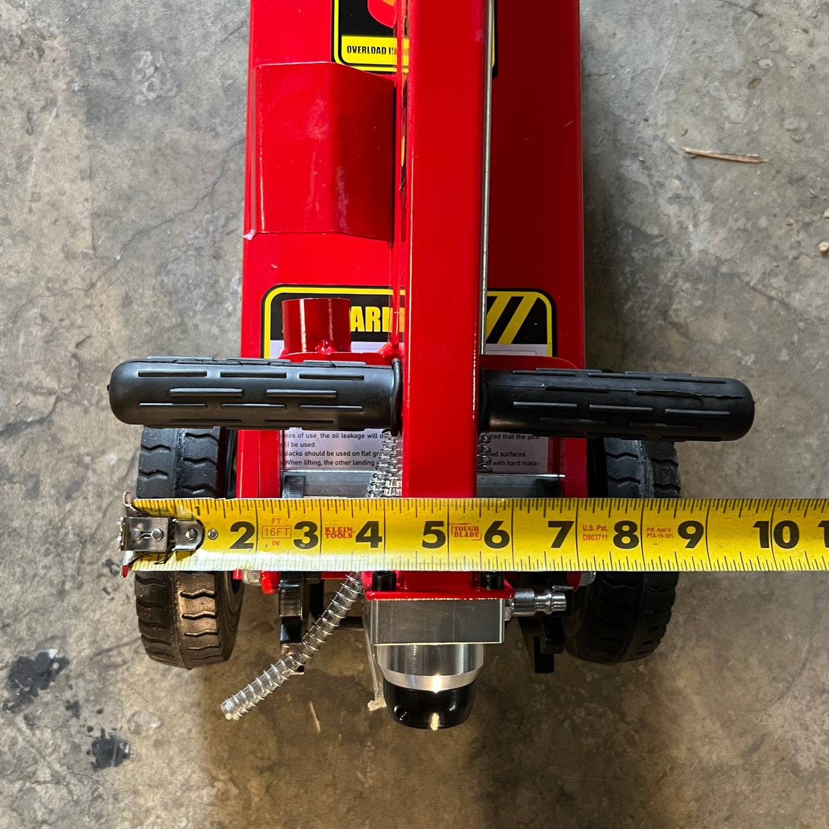 JACK 100 Ton Two-section Pneumatic Jack with Folding Handle Sz 28.3" X 12.6" X 15.7" - Red TLAJ50100