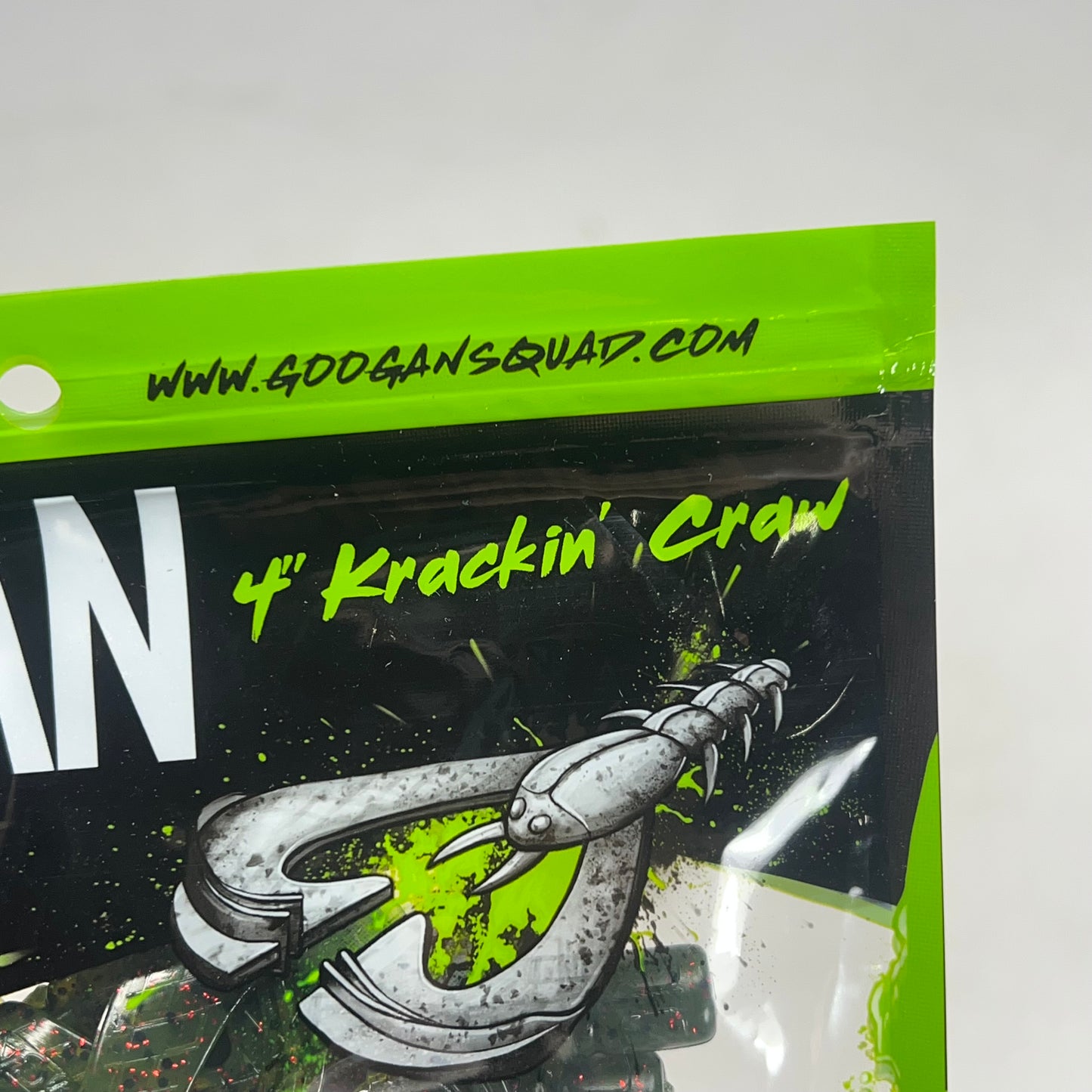 GOOGAN BAITS (5 PACK) Craw Soft Craw Bait w/ Salt 4" Watermelon Red Flake