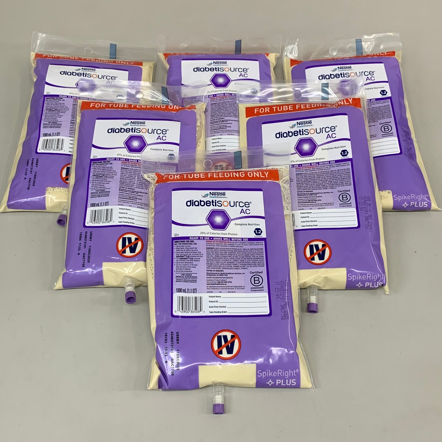 NESTLE (6 PACK) Health Science Diabetisource AC RTube Feeding Only 1 L BB 12/25