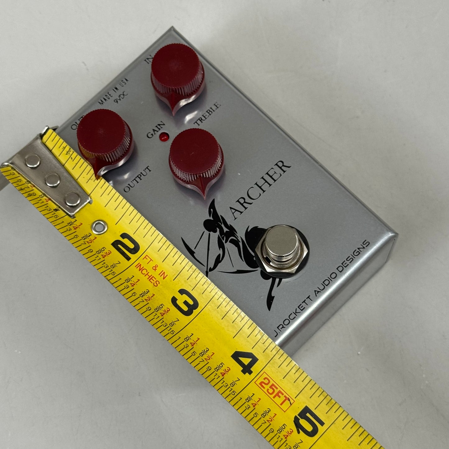 J.ROCKET AUDIO DESIGNS Archer Overdrive Boost OD Guitar Effects Pedal 5"L x 3"W x 7"H Silver AR010293