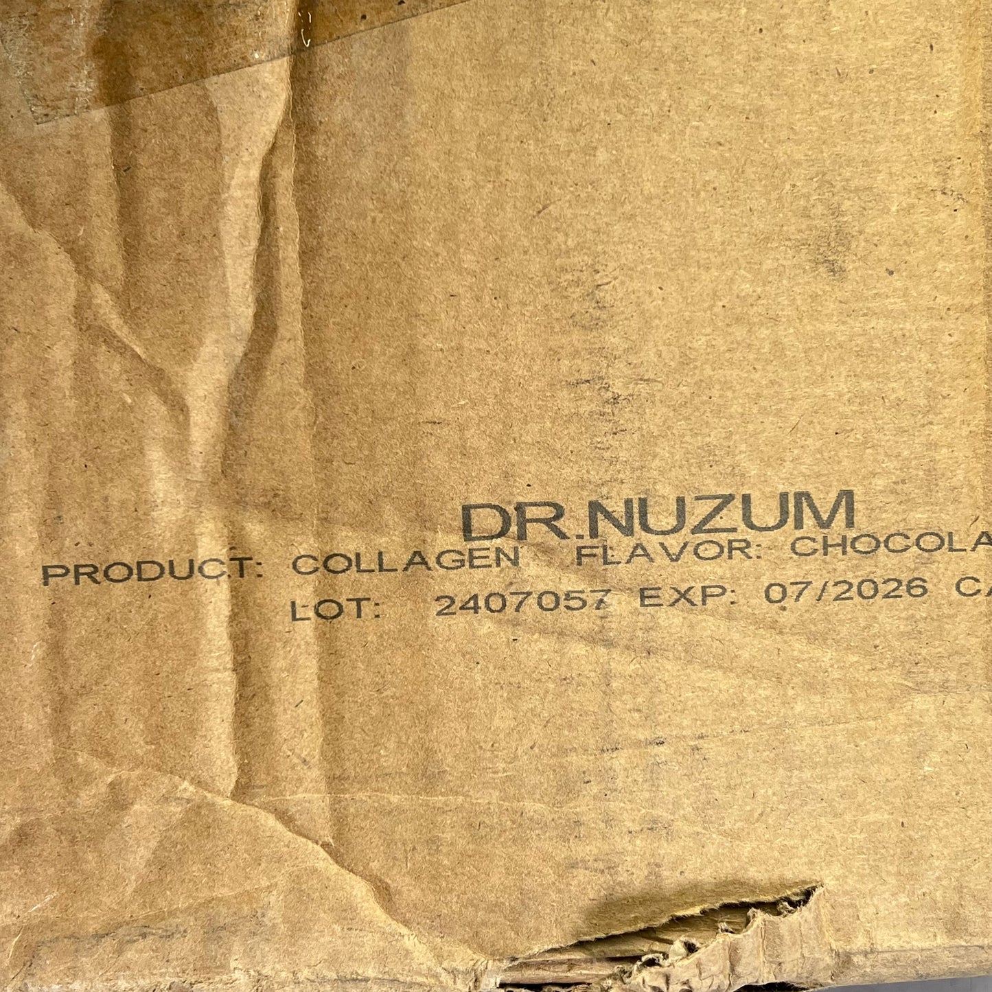 DR NUZUM Collagen Peptides Beverage Powder Chocolate Flavor 1 Lb Brown BB 07/26