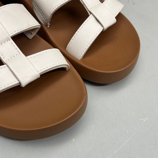 COBIAN Amalfi Synthetic Leather W/ Microfiber Lining Sandals Women's Sz 8, 38.5 EU Cream AMA25-110-8