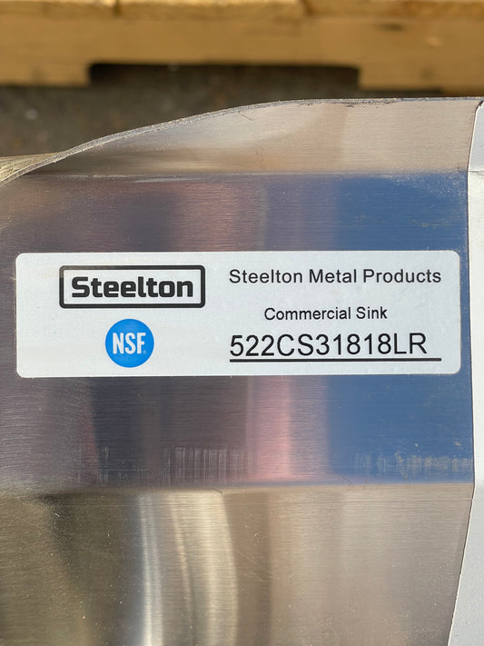 Z@ STEELTON Commercial 3 Compartment Sink 19” 18-gauge Stainless Steel 522CS31818LR