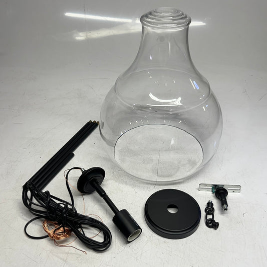 GENERATION LIGHTING Zola Pendant 1-light Ceiling Mount Black/Clear P1483MBK