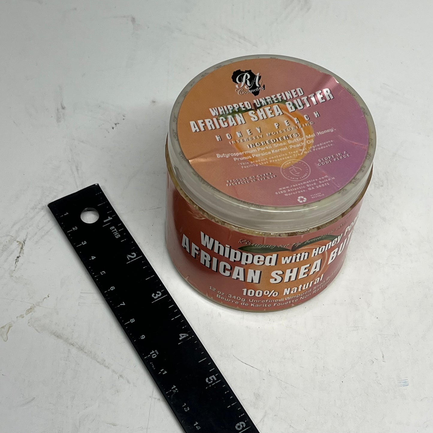 RA COSMETICS  (3 PACK) Whipped African Shea Butter W/ Honey Peach 12oz Yellow (As-Is)