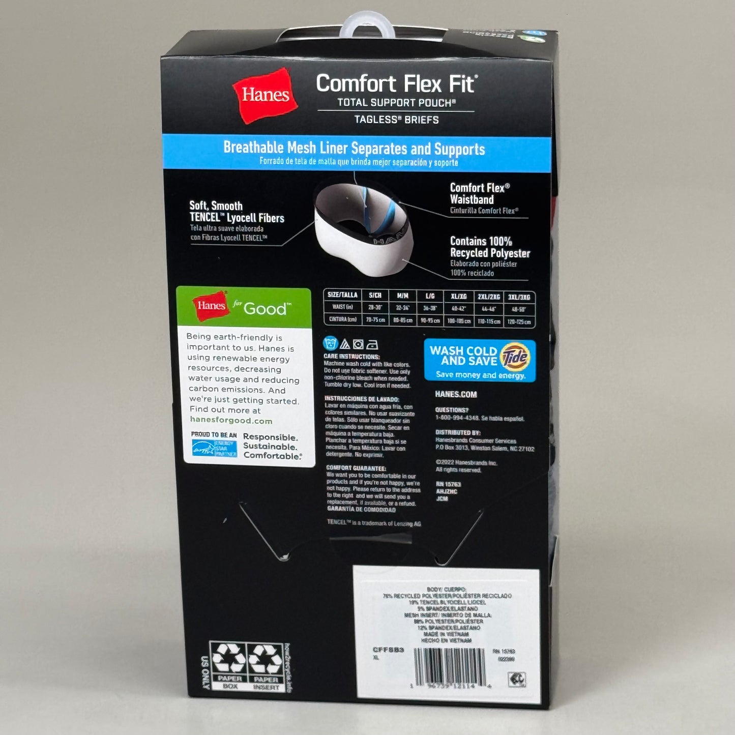 HANES (3 PACK!) Men's Comfort Flex Fit Boxer Briefs Sz XL 40-42" Black/Grey/Red CFFSB3