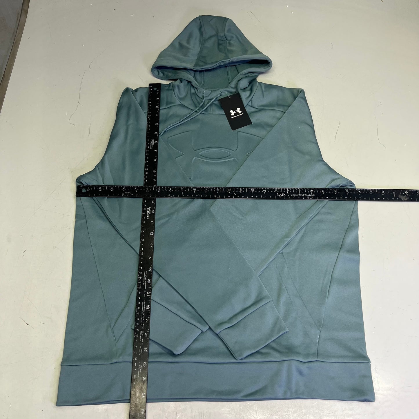 UNDER ARMOUR Breathable Fleece Graphic Hoodie Men's Sz L Jasper Blue 6003962