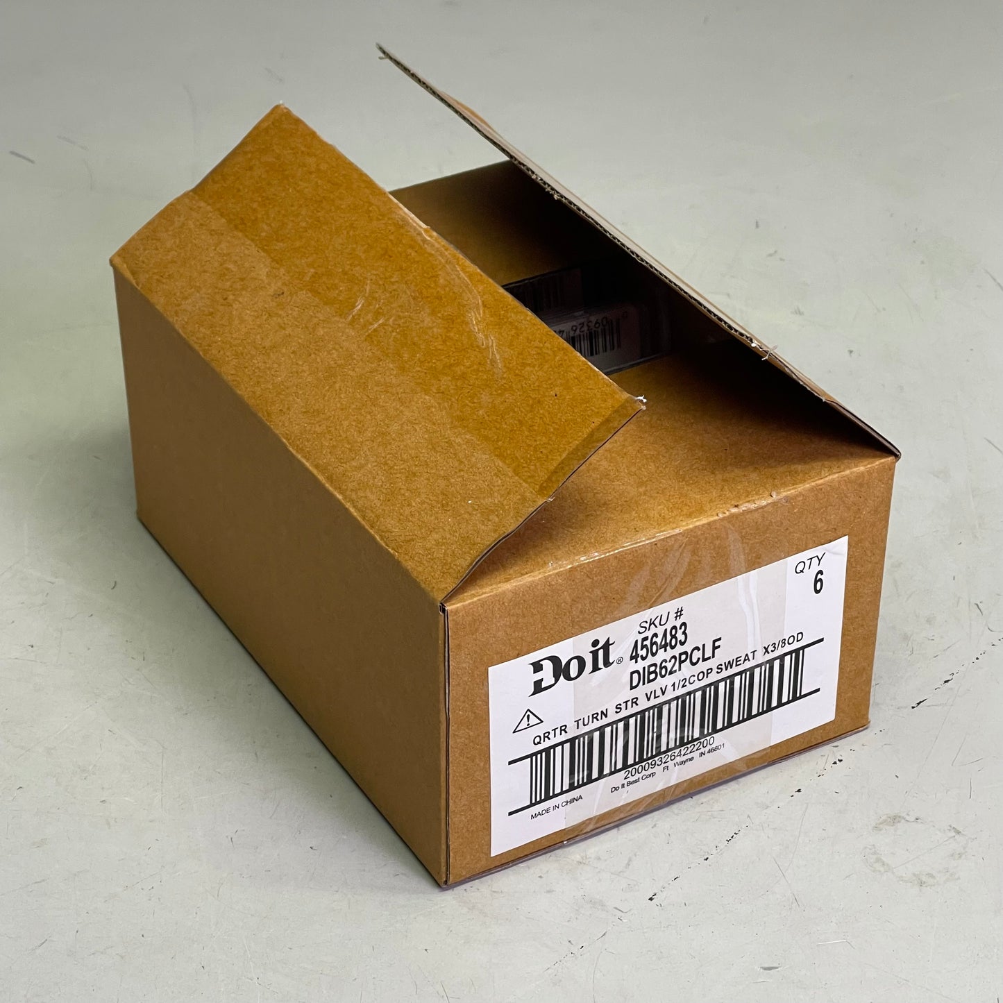 DO IT BEST (6 PACK) Quarter Turn Straight Valve 1/2"COP x 3/8"OD DIB62PCLF 456483