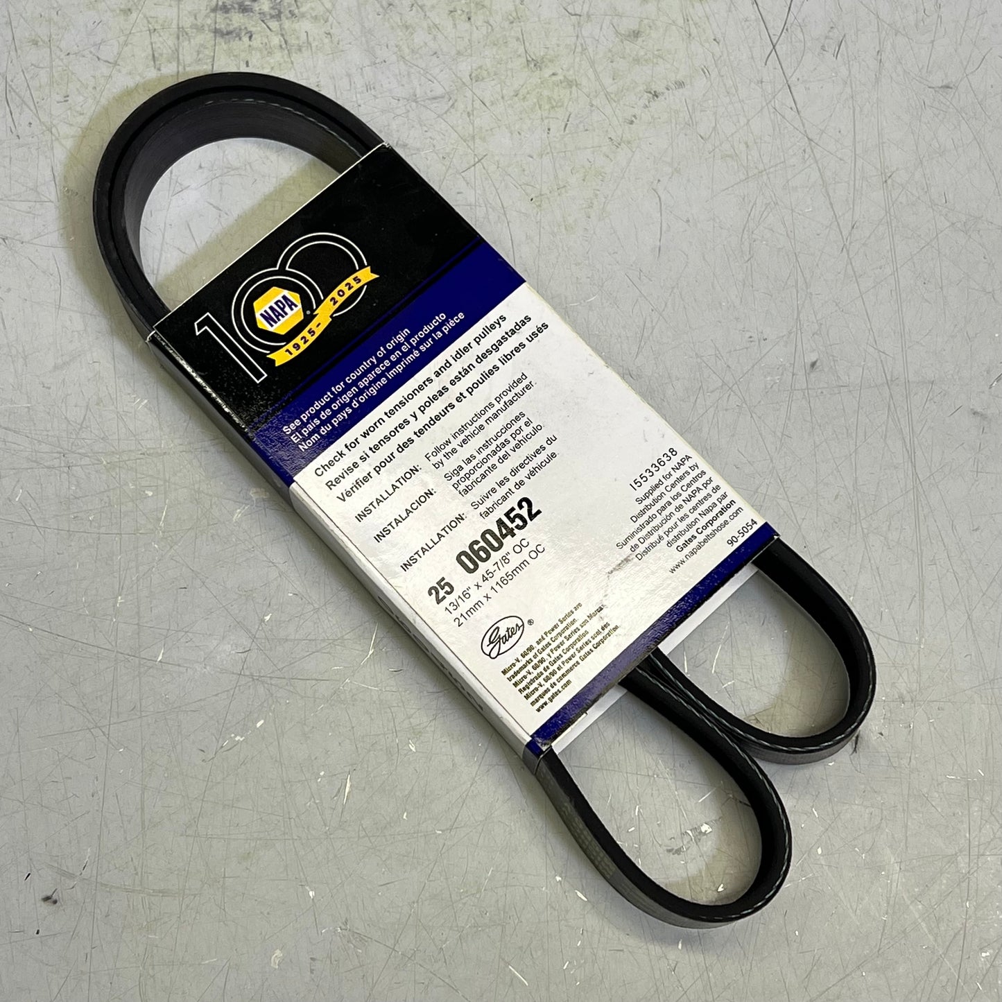 NAPA Automotive V-Ribbed Belt For Ford & Toyota K06 13/16" x 46" Black 25060452