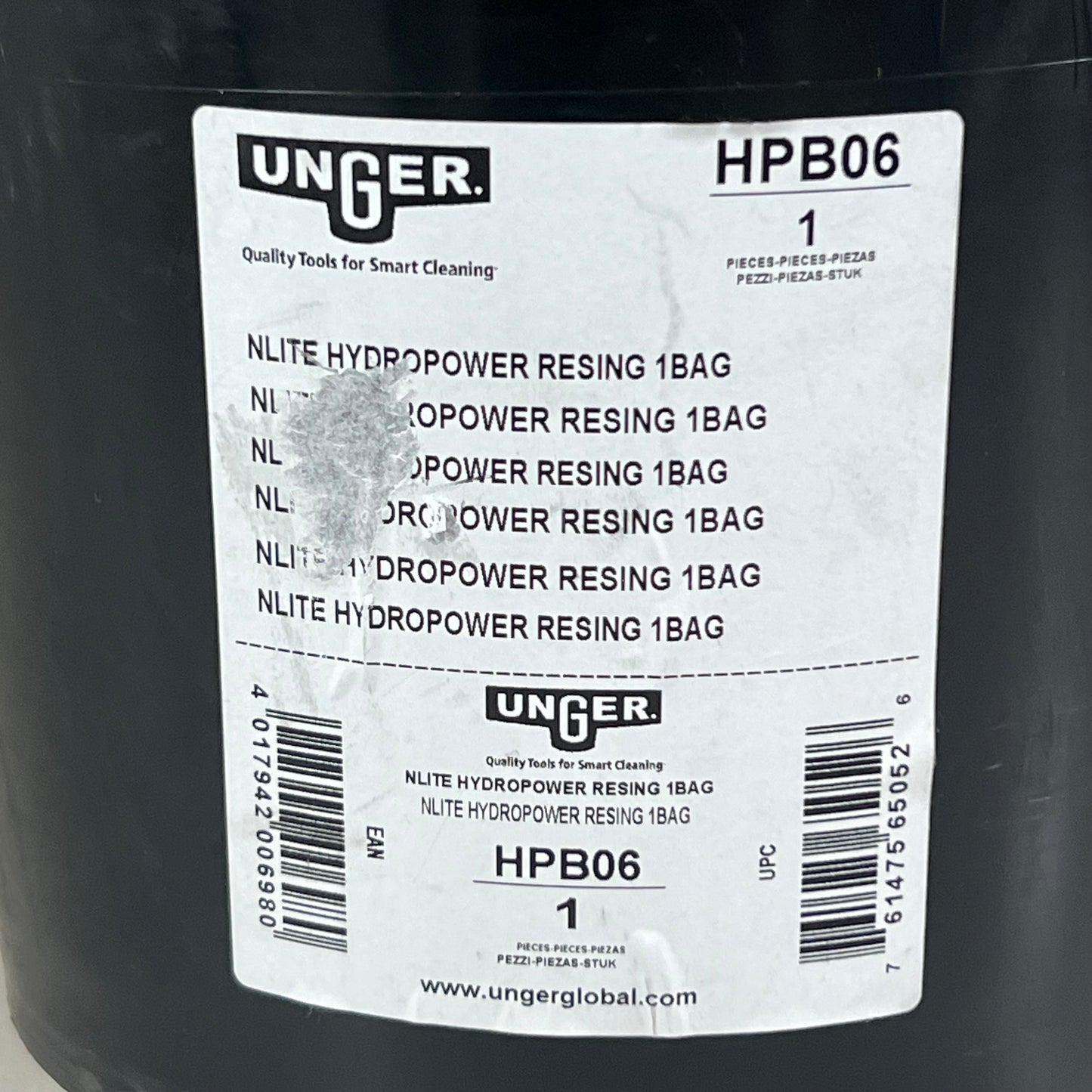 UNGER Replacement HydroPower Resin Bag In Reusable Pail 1 Bag HPB06