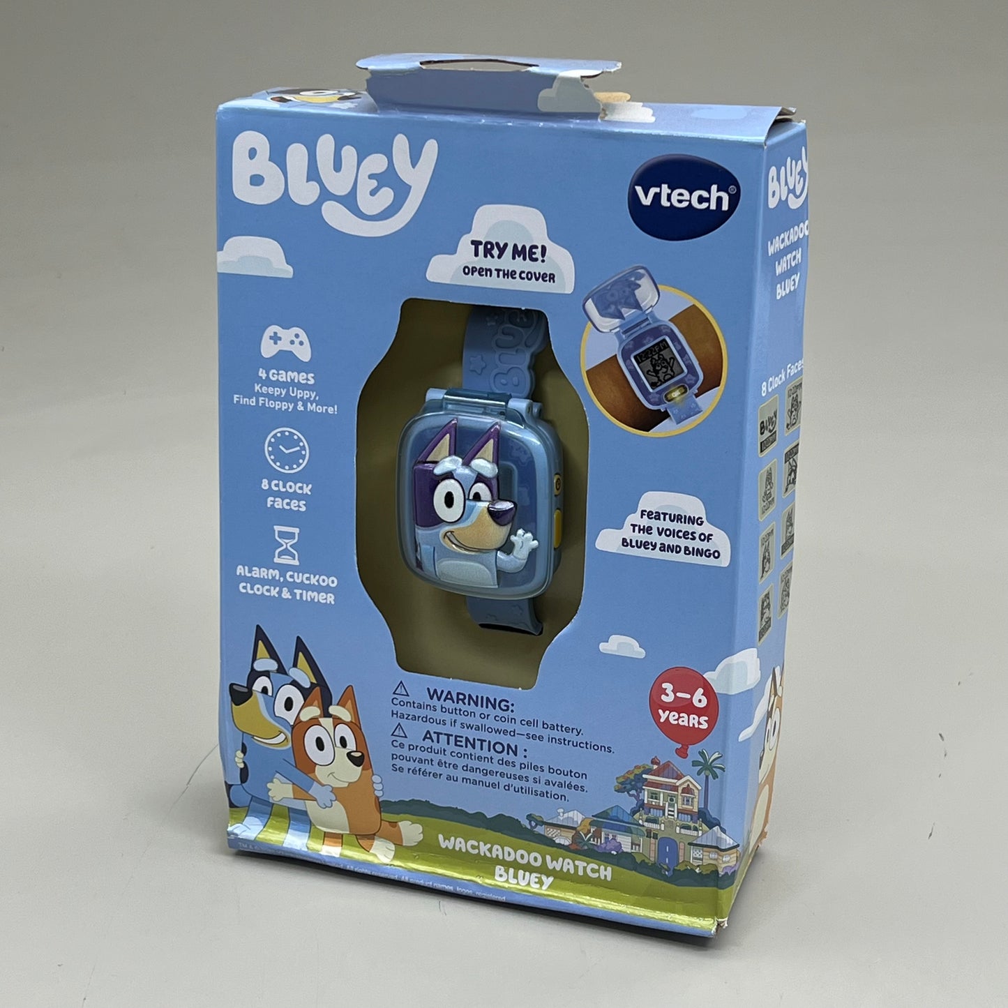 VTECH Bluey Wachadoo Watch 8 Clock Faces 4 Games & Alarm/Timer 3-6 Years 5545