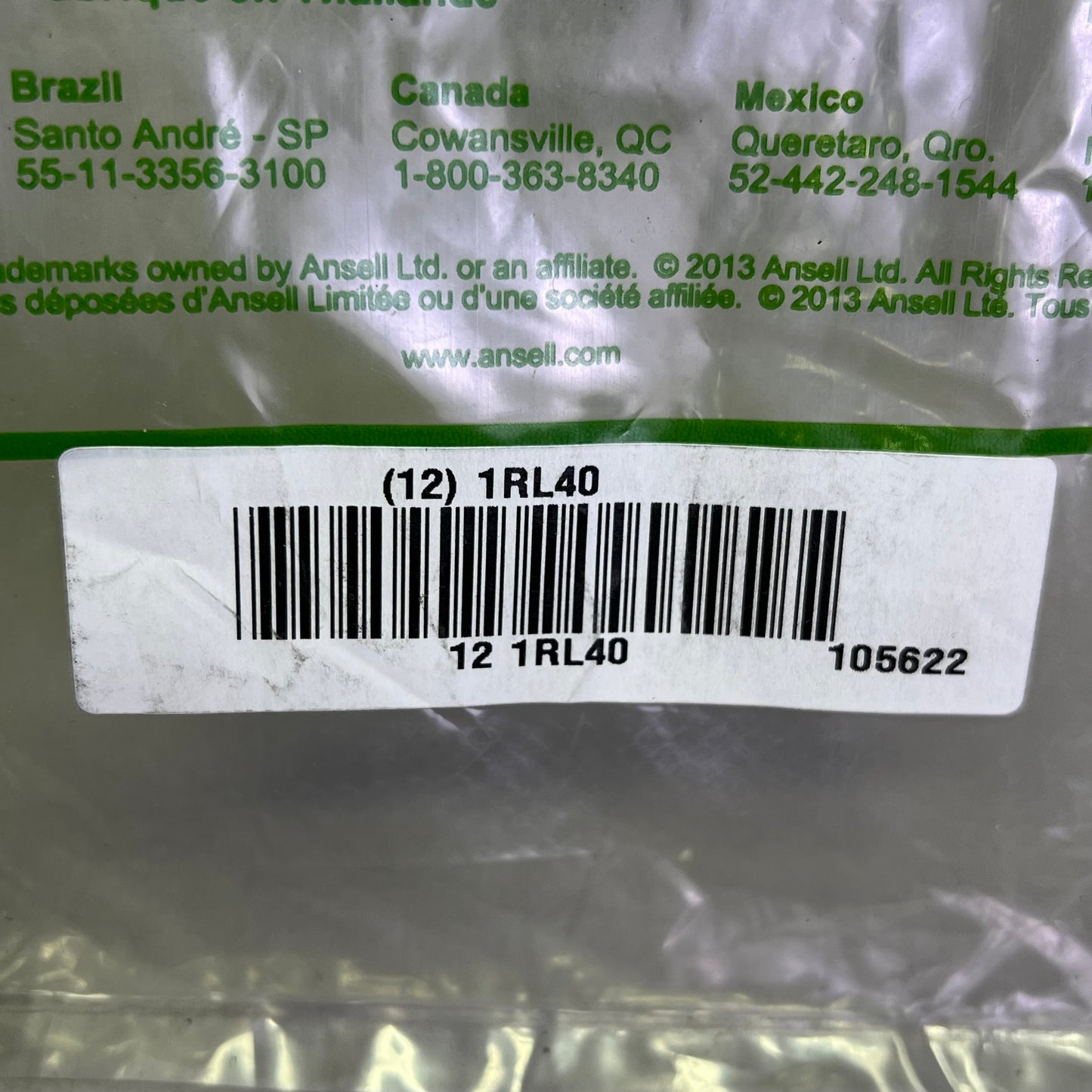 ANSELL (12 PACK) AlphaTec Natural Rubber Latex Unlined Gloves Sz 8 Blue 88-356