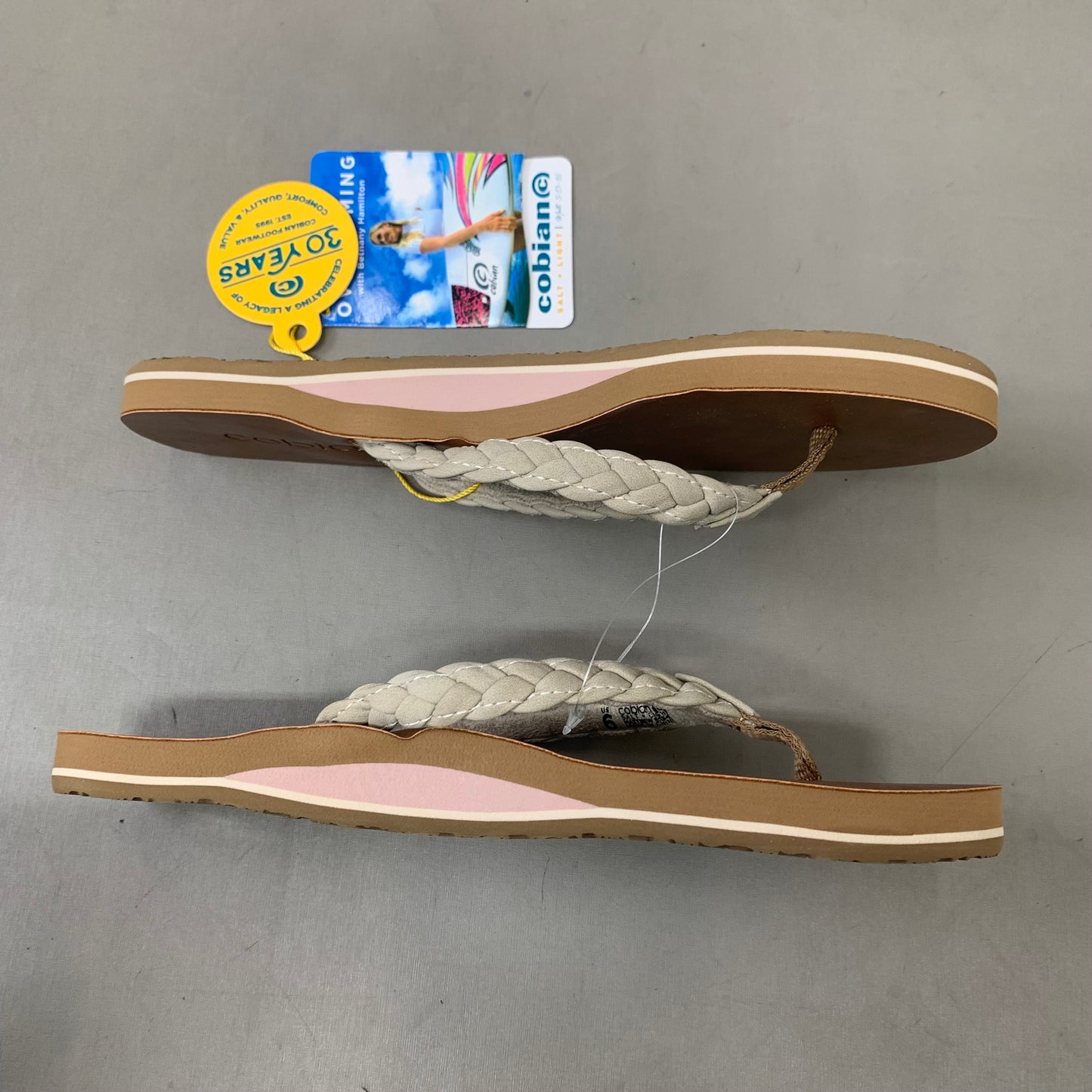 COBIAN Braided Pacifica Sandals Women's SZ 6, EU 35.5 Cream BBP23-110-6