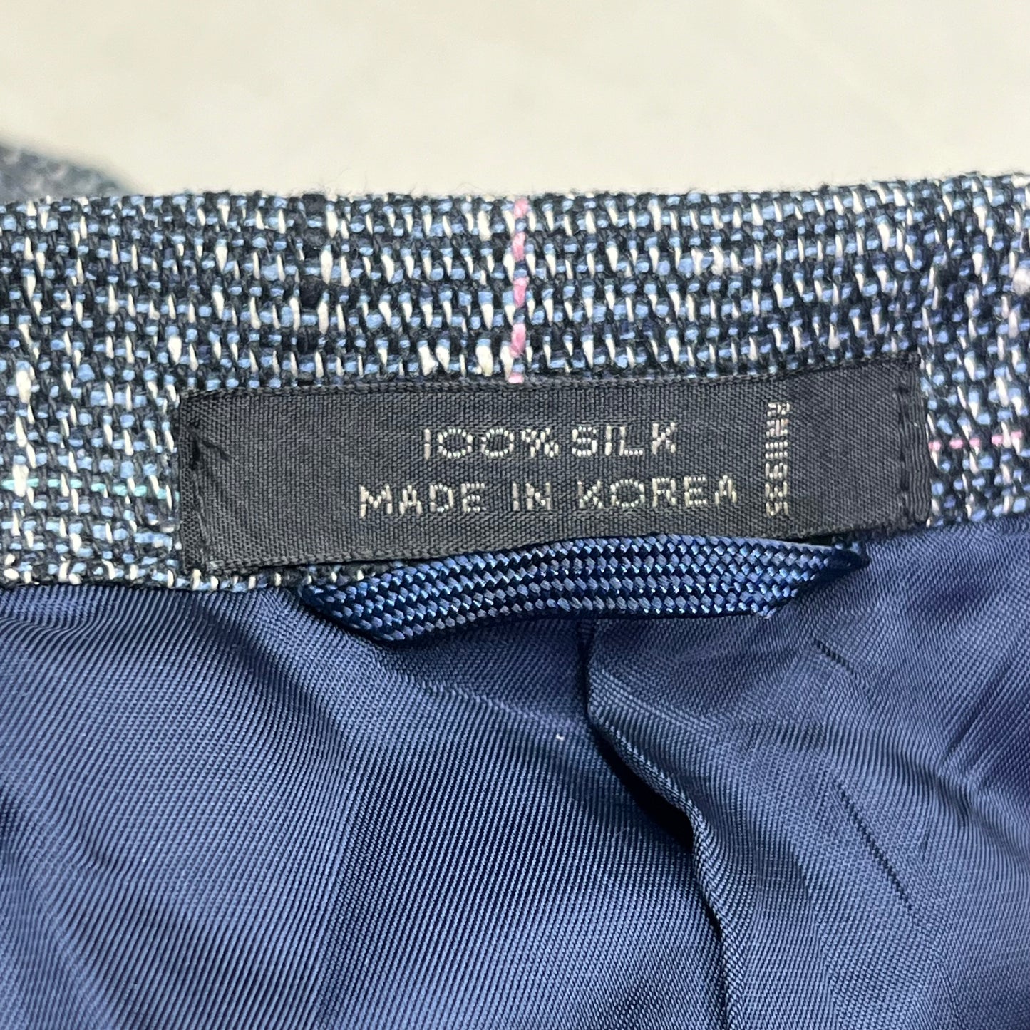 STAFFORD EXECUTIVE 100% Silk Blazer Salt & Pepper  Men's Sz 42R Blue/Black