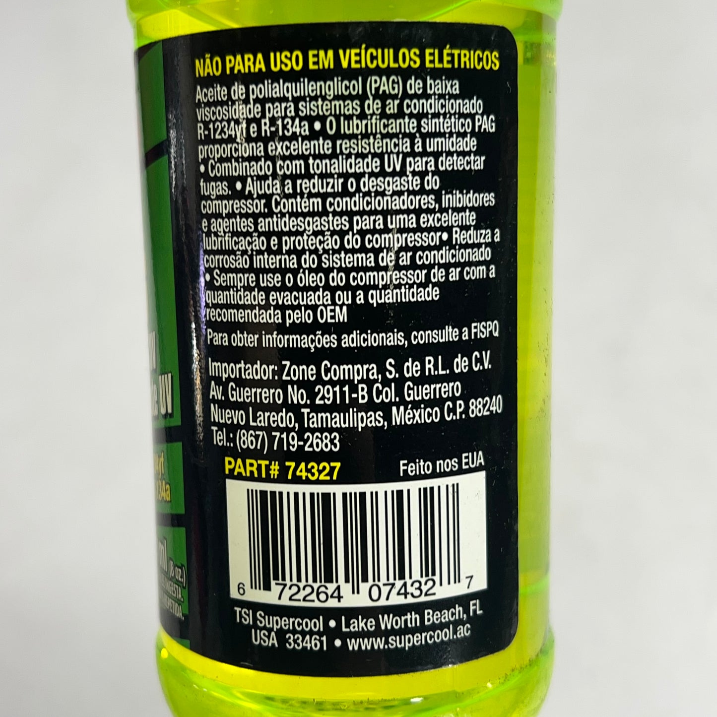 TSI SUPERCOOL (2 PACK) 1234yf Pag 46 Viscosity W/ Uv Dye 8oz Yellow 74327