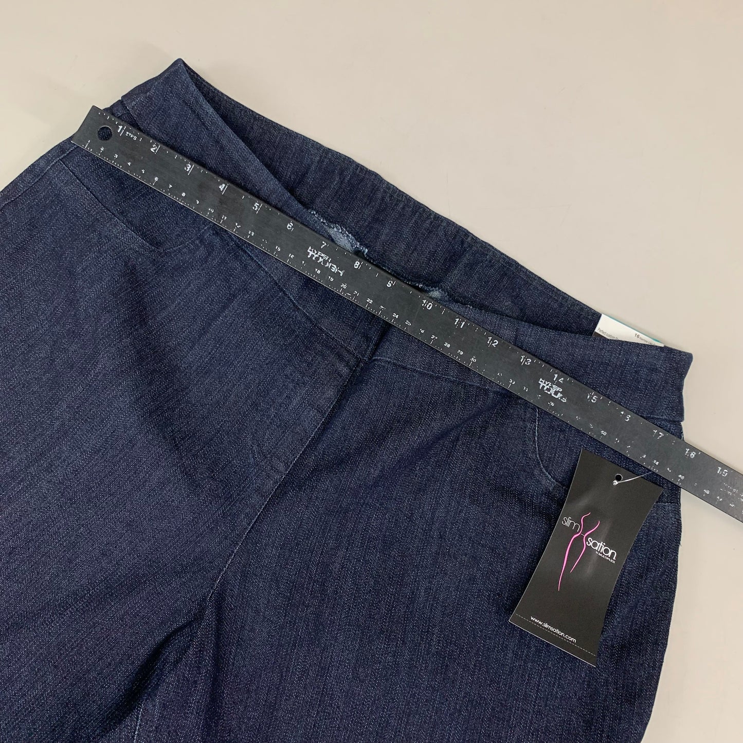 MULTIPLES Narrow Leg Pants Petite Women's Sz 16 Denim M2623P