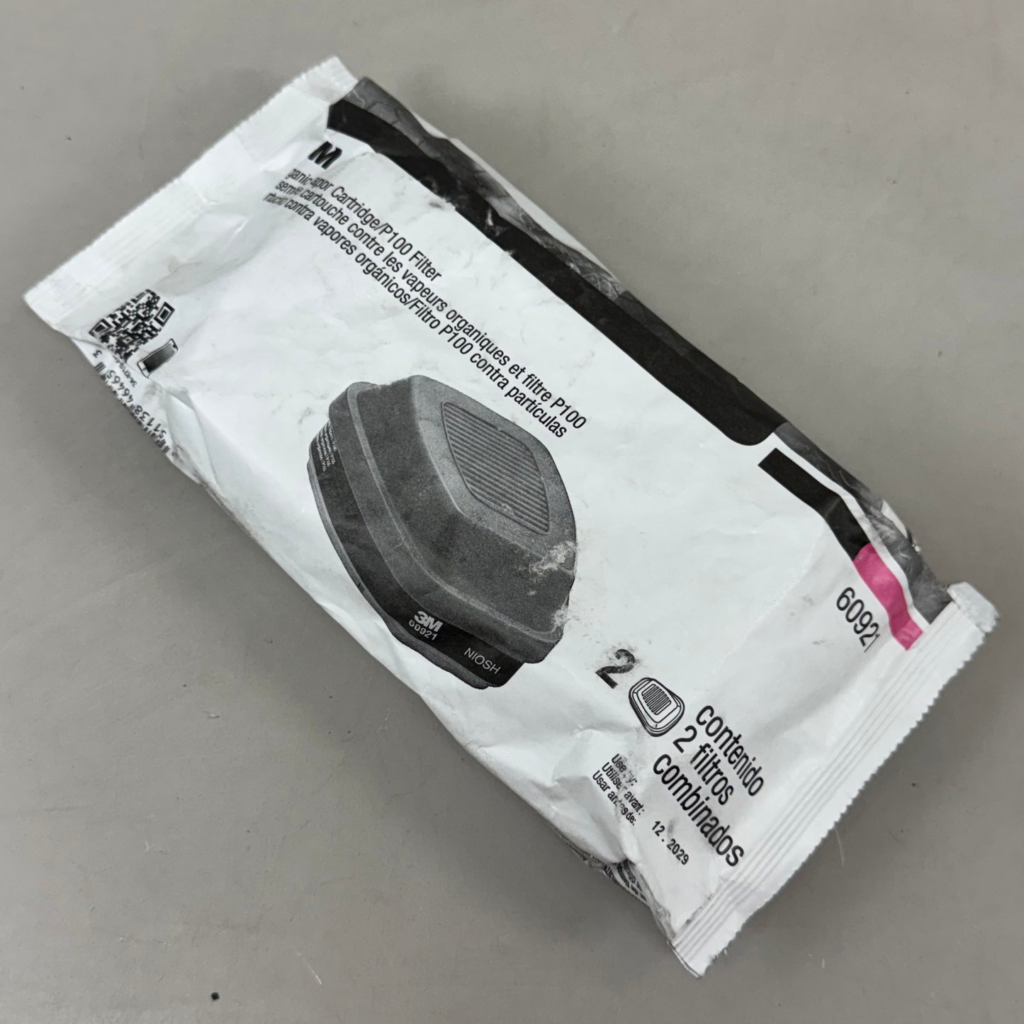 3M NIOSH (2 Cartridge Per Package) Organic Vapor Cartridge/ Filter  Pink 60921