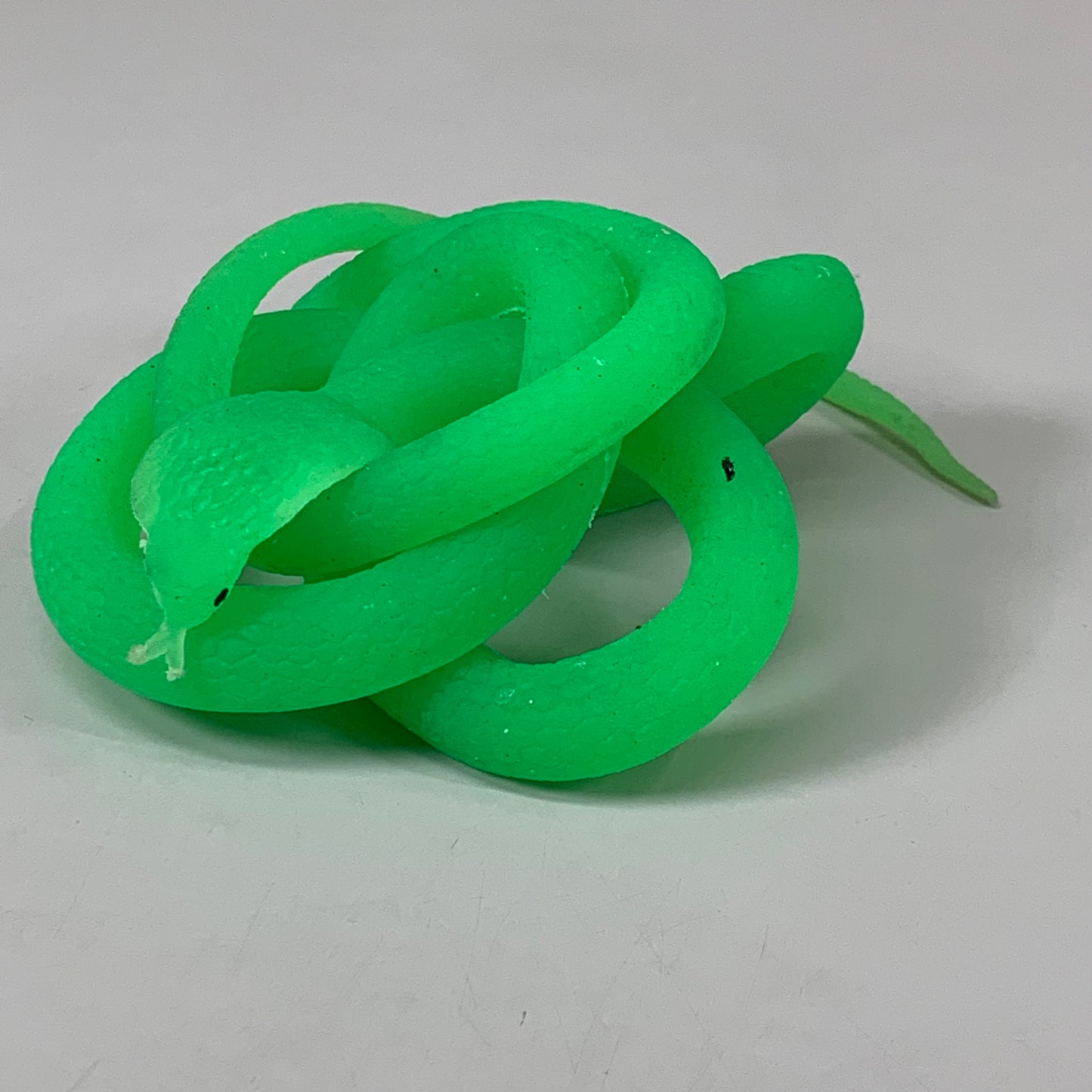 SLITHERY SNAKE (2 PACK) Glow in the Dark Squishy Snake Toy Neon Green 31-0020