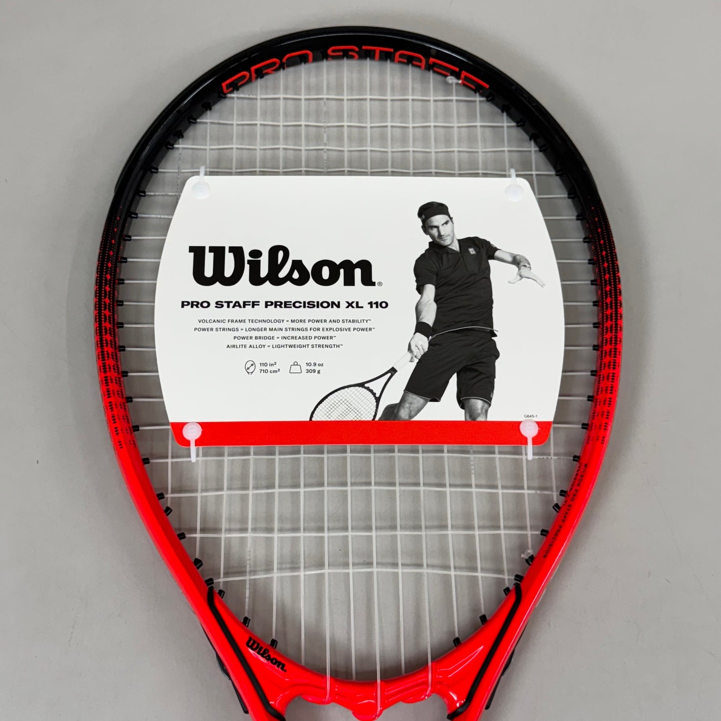 WILSON Pro Staff Precision XL 110 Adult Tennis Racquet Sz 4 3/8 110 Sq In 10.9 oz Red/Black WR080320U3