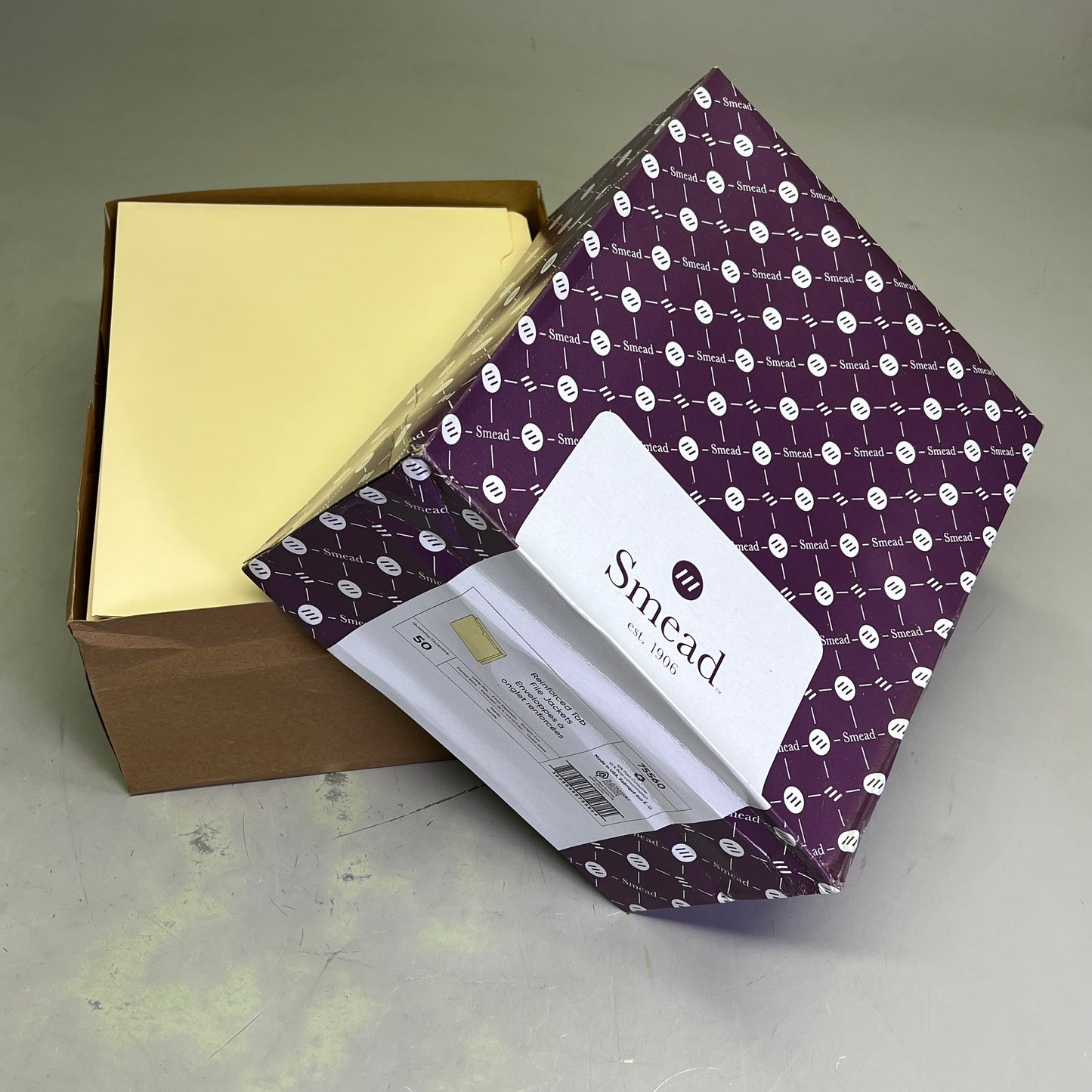 SMEAD (50 PACK) Reinforced Tab File Jackets Letter Sz 2" Expansion Manila  75560