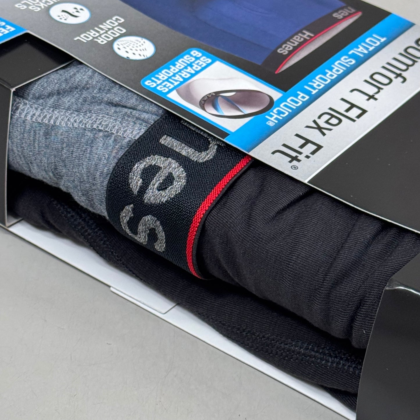 HANES (3 PACK!) Men's Cool Comfort Boxer Briefs Sz L 36-38" Black/Grey CFFLL3