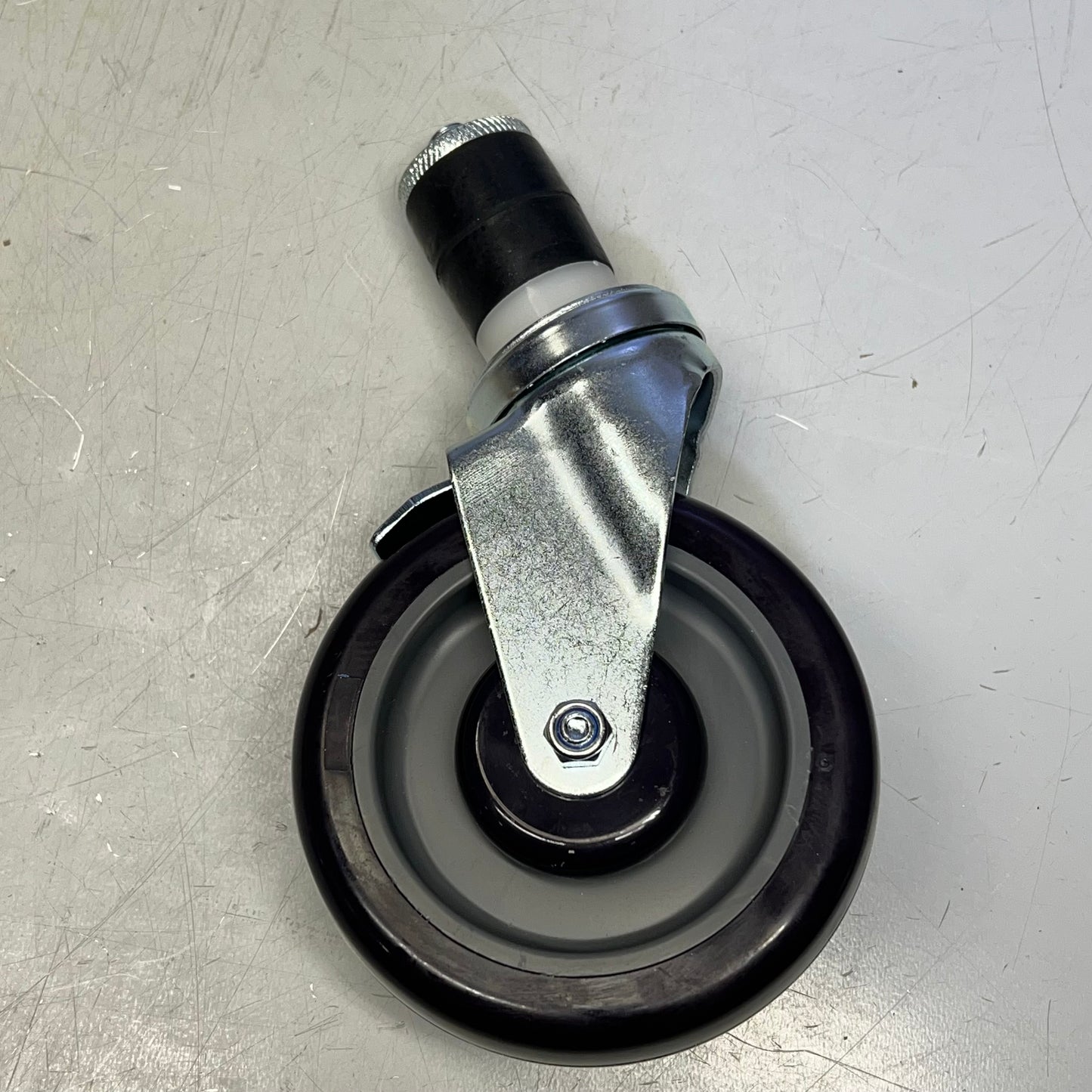 Caster Wheel W/ Brake For Work Table 5" Dia 3-1/4" W x 8-3/4" H Purple SLWTC005B