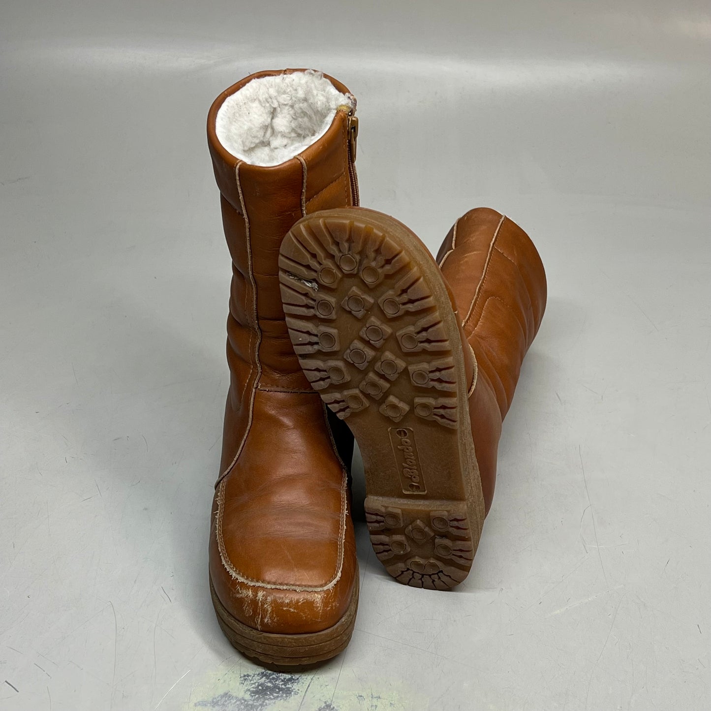 BLONDO Leather Fur Lined Boots Made In Canada Women's Sz 8 Brown (Pre-Owned)