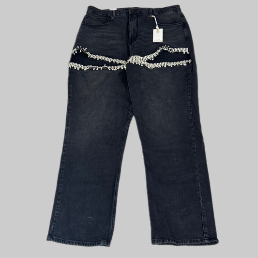 GOOD AMERICAN Good Icon Straight Jeans Women's Sz 15 Black376 GDS150B