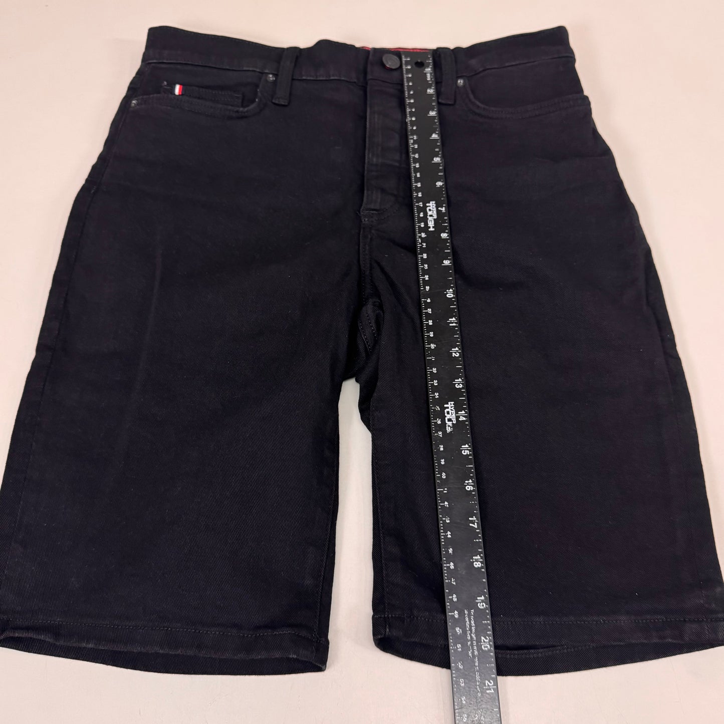 TOMMY HILFIGER JEANS Slim Bermuda Shorts Women's SZ 10 Waist 30 Black Magnet / Velcro Fly