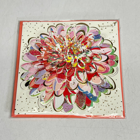 PAPYRUS (3 PACK) Bold Summer Flower 3D Design Birthday Cards  6.5" Multicolor