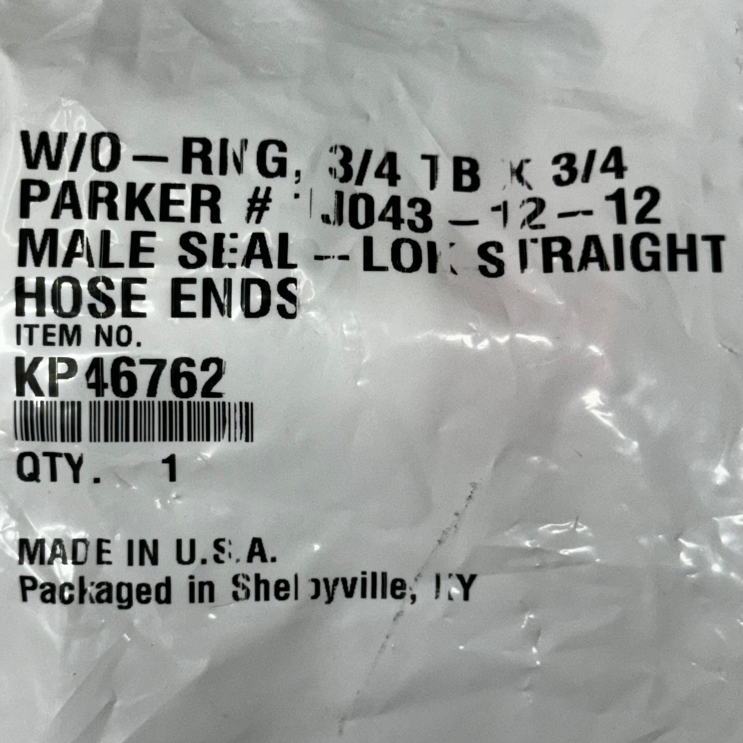 PARKER Hydraulic Hose Male Seal-LOK Straight Hose 3/4" x 3/4" Steel KP46762