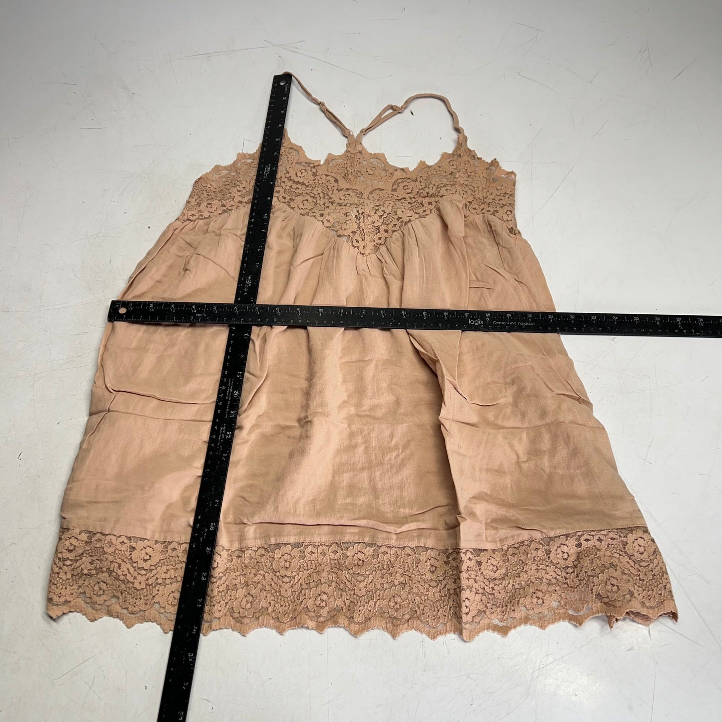 FREE PEOPLE Fiona Lace Trim Slip Dress Women's Sz M Blush Sand 102276042
