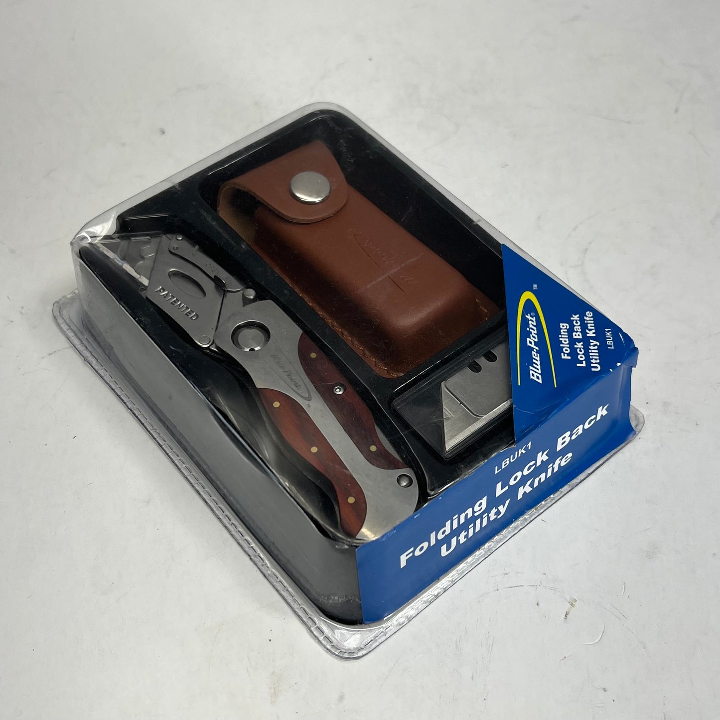 SNAP ON Blue Point Compact Folding Lock Back Utility Knife Brown/ Silver LBUK1