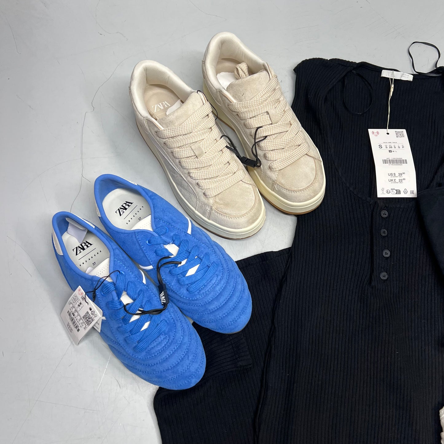 ZA@ ZARA Lot Of Assorted Clothing & Shoes Women's Sz S & 37 Multicolor