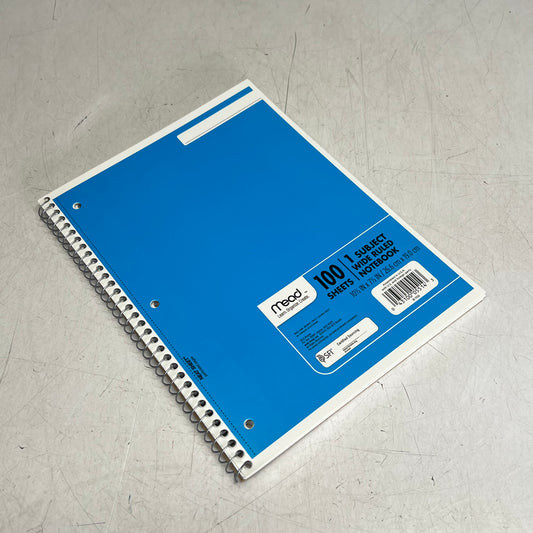 ZA@ MEAD (6 PACK, 100 Sheets Each) 1 Subject Wide Ruled Notebook 10.5"x7.5" Multic|olor