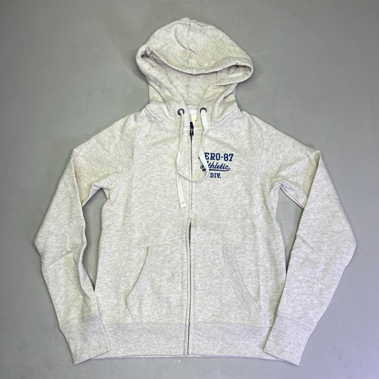 AEROPOSTLE Aero-87 Athletic Full Zip Fleece Hoodie Women's Sz XS Crème