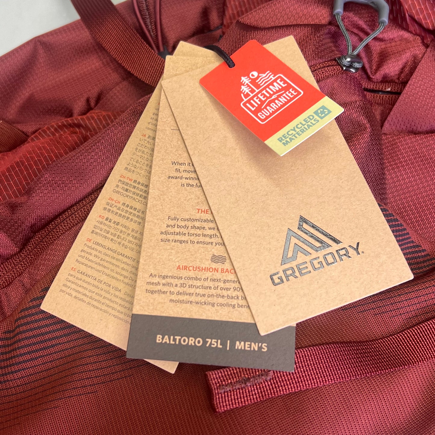 GREGORY Baltoro 75L MED Free Float A3 Dynamic Carry System Men's Brick Red