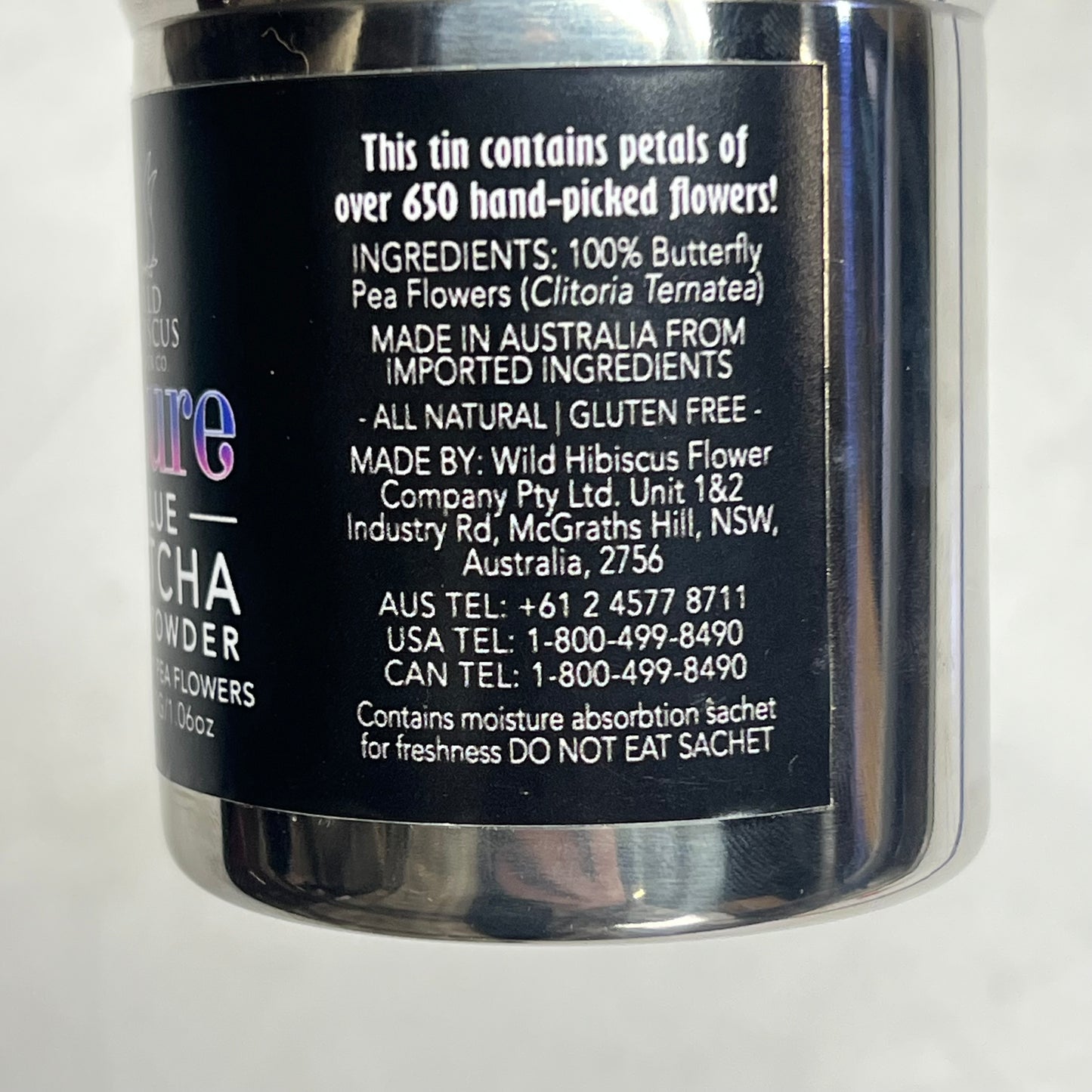 WILD HIBISCUS FLOWER Butterfly Pea Flower Blue Matcha Tea Powder 1.06oz BB 08/|27