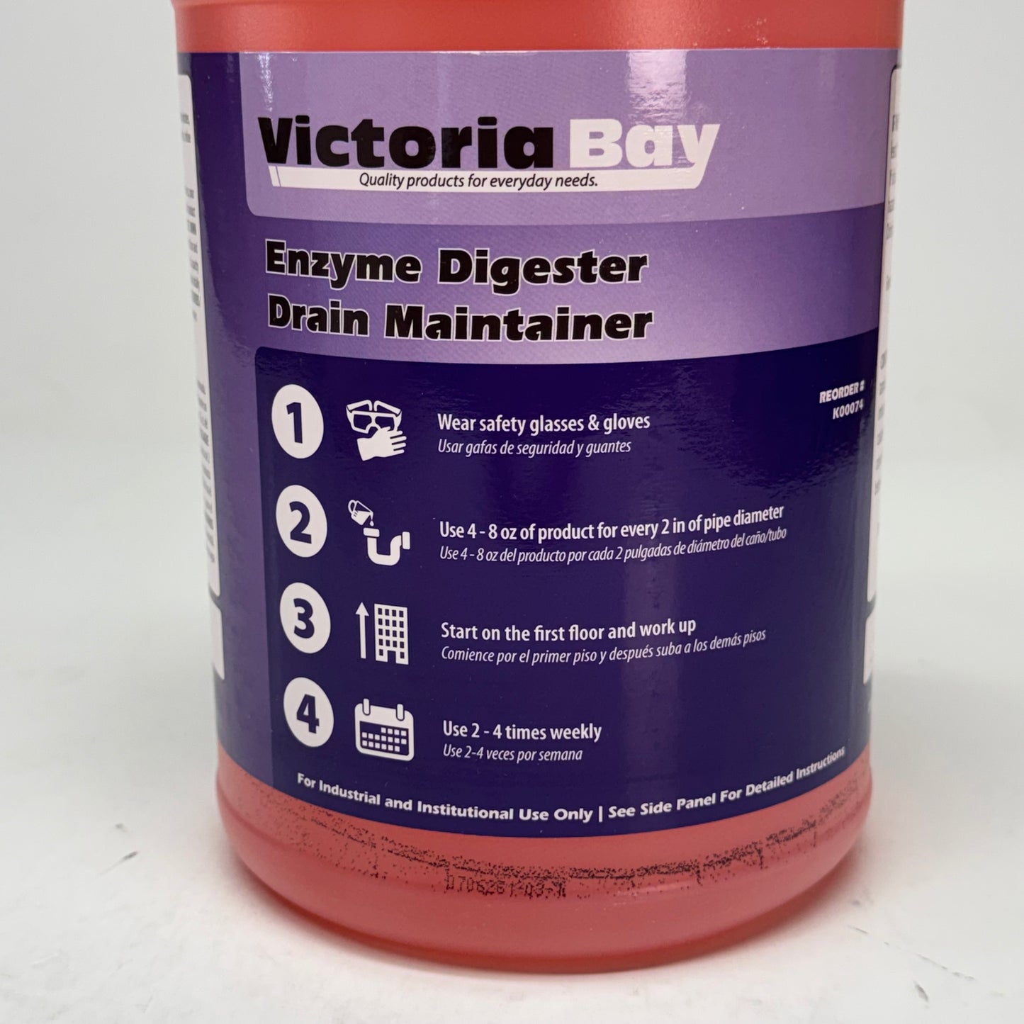 VICTORIA BAY (4 PACK) Commercial Enzyme Digester Drain Maintainer & Odor Control 1 Gal. K00074 (New Other, Distressed Box)