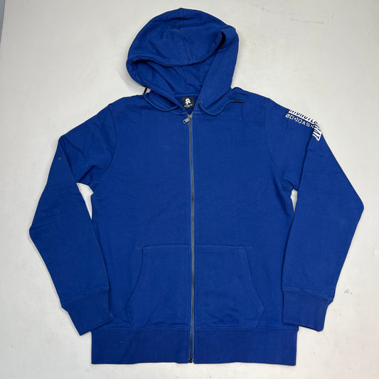MONSTERCAT Records Full Zip Hooded Jacket W/ Printed Back Men's Sz S Blue