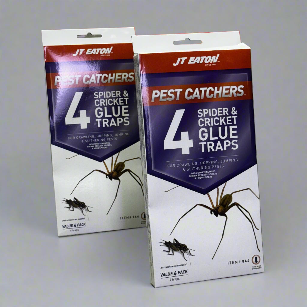 JT EATON (2 PACK of 4) Stick-Em Large Spider And Cricket Glue Trap Yellow PM844
