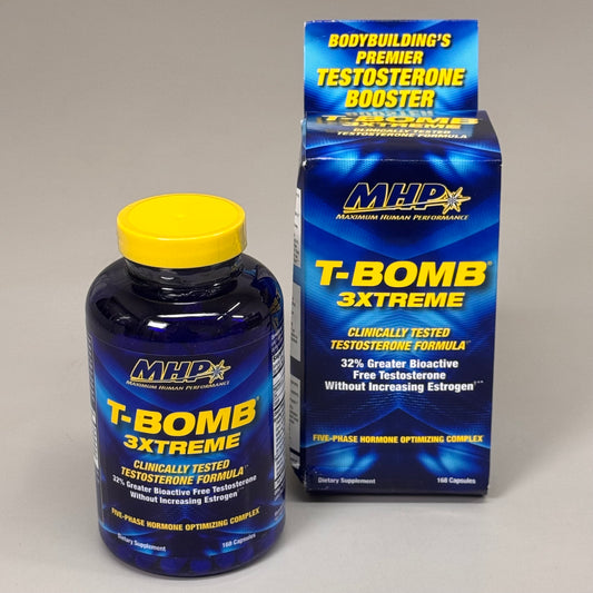 MHP T-Bomb 3 Xtreme Testosterone Forumla Clinically Tested 168 Capsules BB 01/27