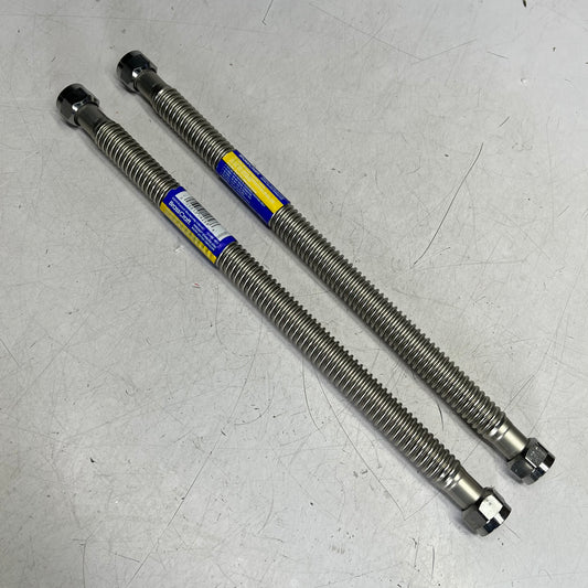 ZA@ BRASS CRAFT (2 PACK) Pro-coat Flexible Corrugated Stainless Steel Water Heater Connector  18" L SWB00-18N