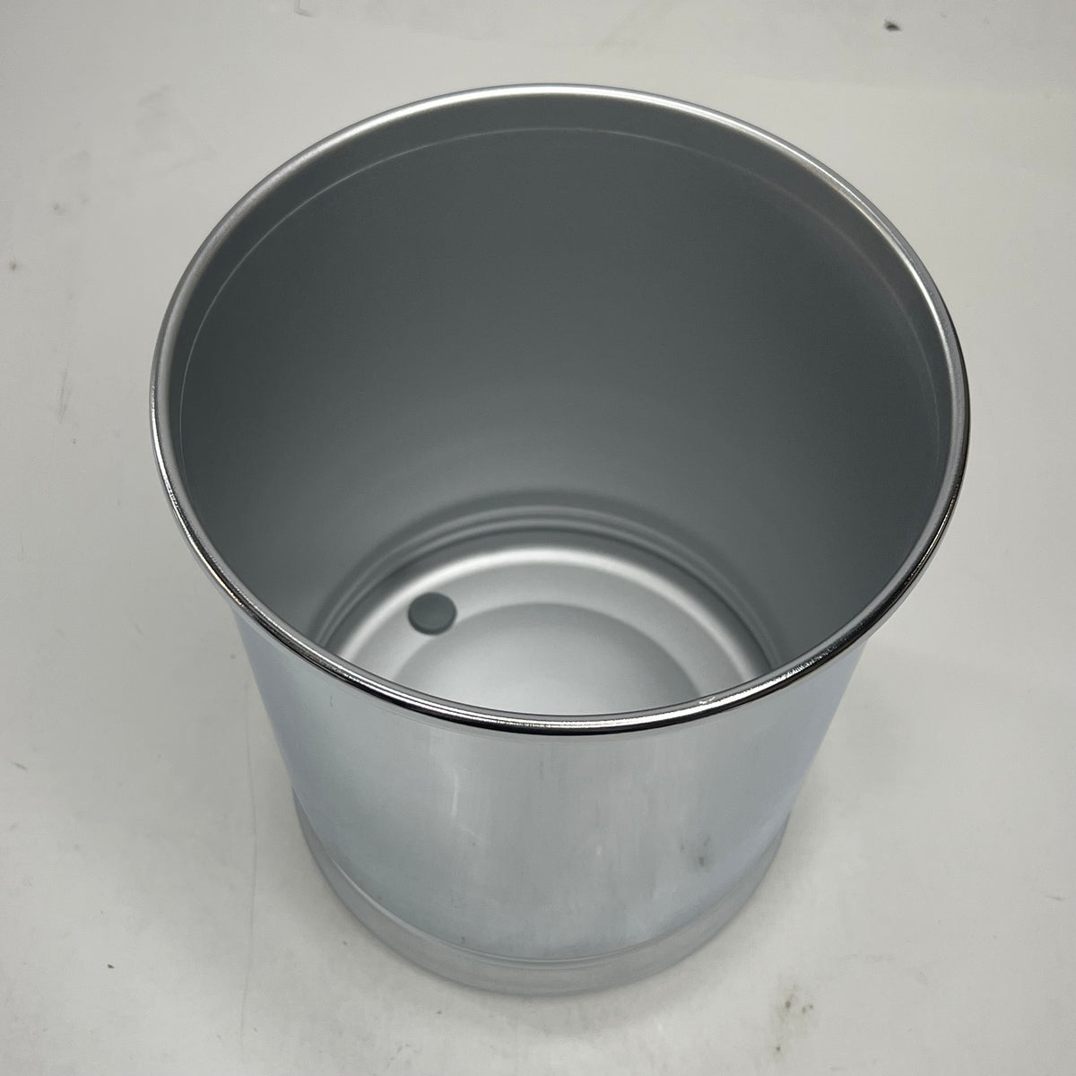 M DESIGN Restroom Waste Can W/ Padded Bottom 9"Dia x10"H Chrome RTA280