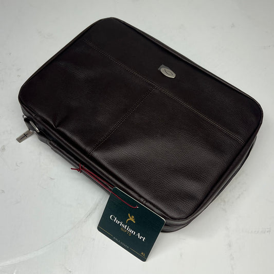 CHRISTIAN ART GIFTS Bible Cover Faux Leather Extra Large Dark Brown BBXL457